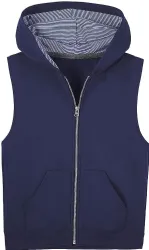 Boys Fruit Of The Loom Fleece Sleeveless Full Zip Hoodie Size Large
