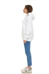 Womens Cotton Over Sized Hoodie White Size L
