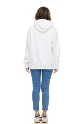 Womens Cotton Over Sized Hoodie White Size L