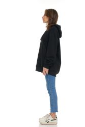 Womens Cotton Over Sized Hoodie Black Size xl