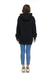 Womens Cotton Over Sized Hoodie Black Size xl