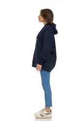 Womens Cotton Over Sized Hoodie Navy Size M
