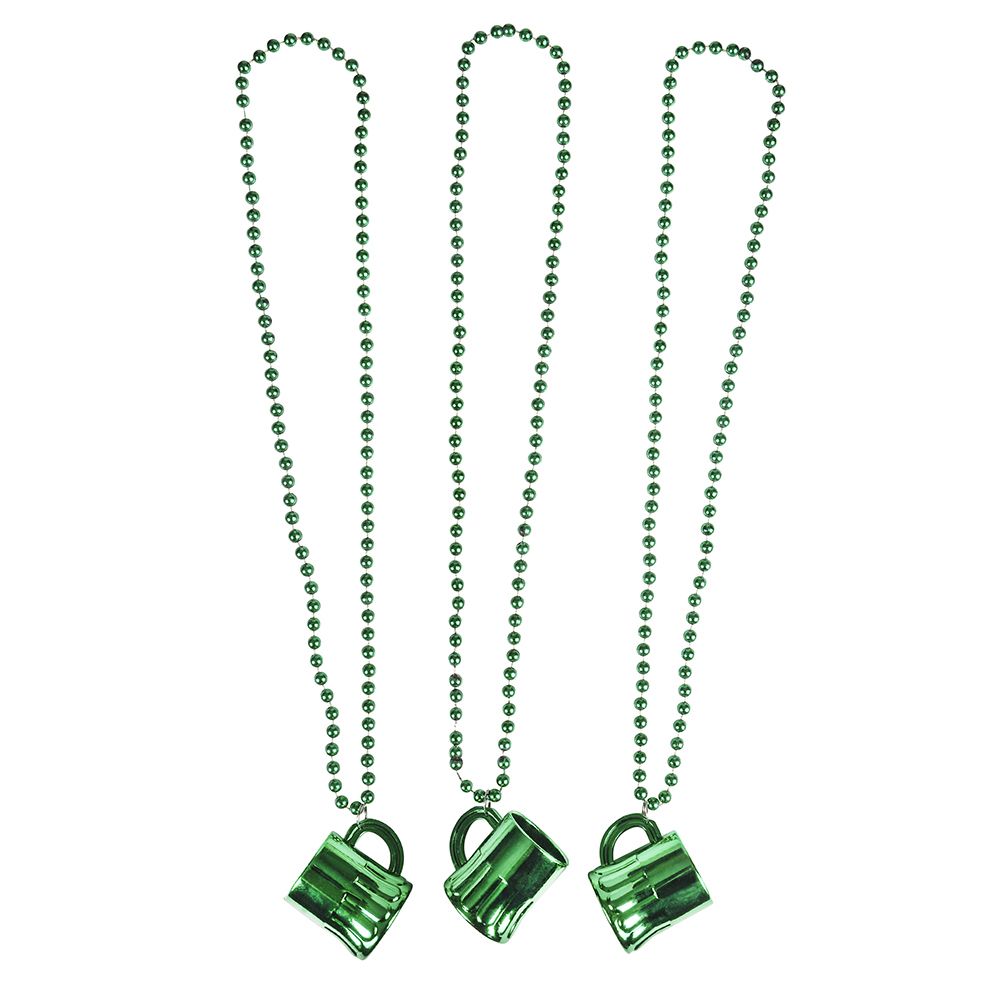 288 pieces 33" 7.5mm Met.green Beer Mug Beads - Costumes & Accessories