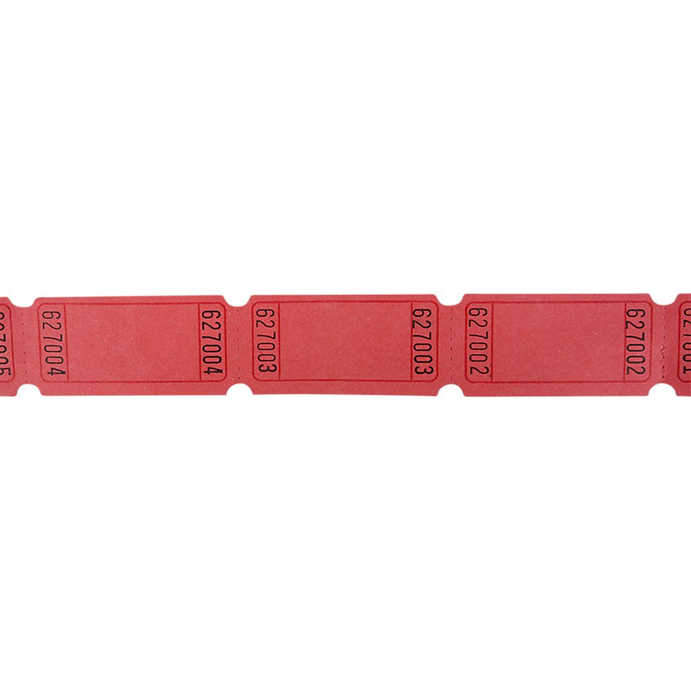 40 pieces Blank Single Ticket Roll Red - Party Paper Goods