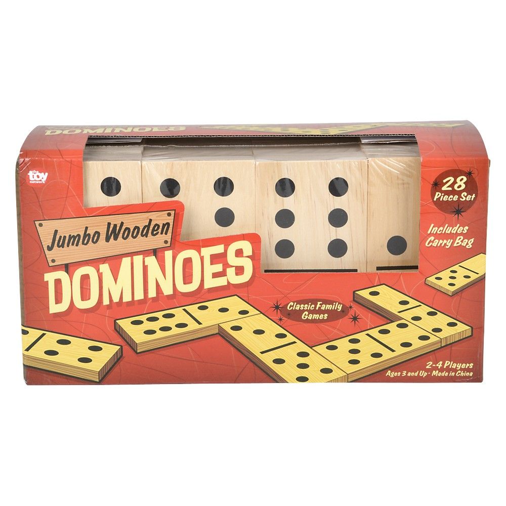 4 pieces 6" Jumbo Wooden Dominoes Set - Dominoes & Chess