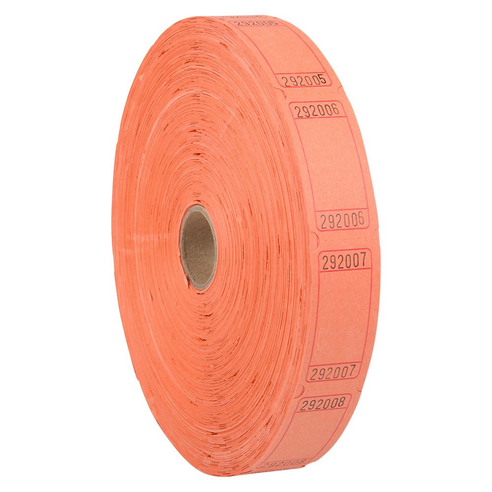 40 pieces Blank Single Ticket Roll Orange - Party Paper Goods