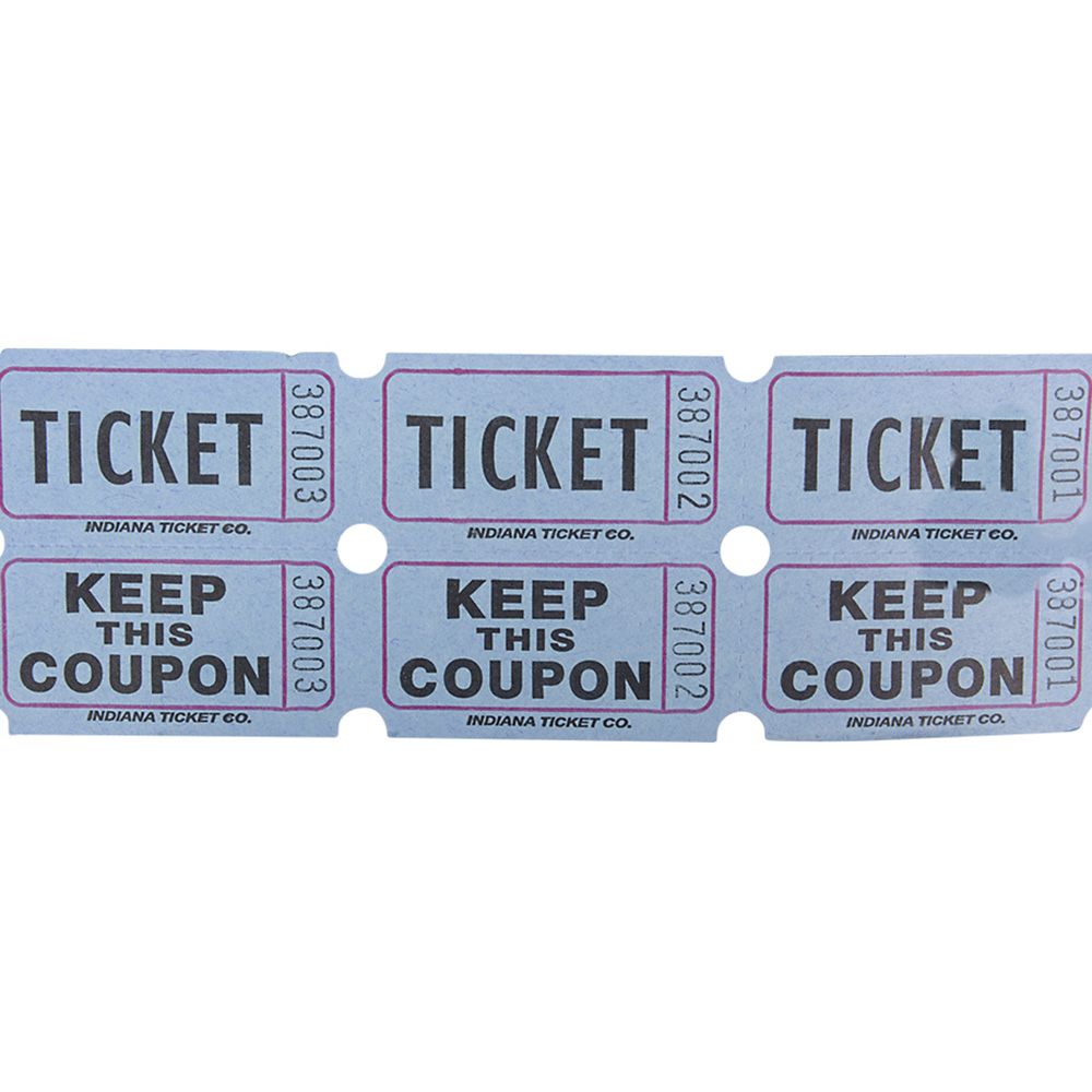 40000 pieces Double Roll Ticket Blue -2000/roll - Party Paper Goods