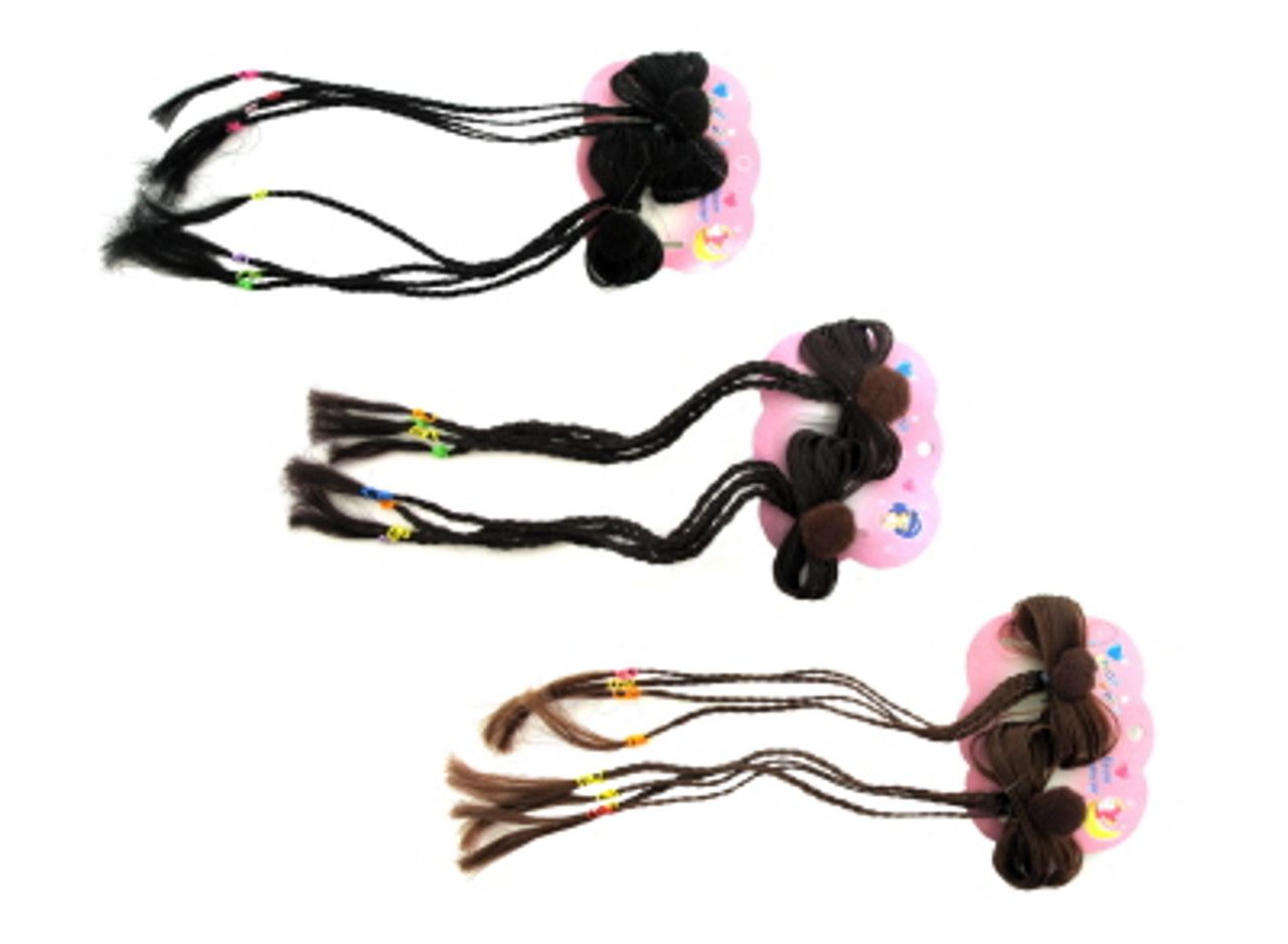 60 Wholesale Hair Clip With Synthetic Hair Maneuvered Into A Bow With Braided Strands