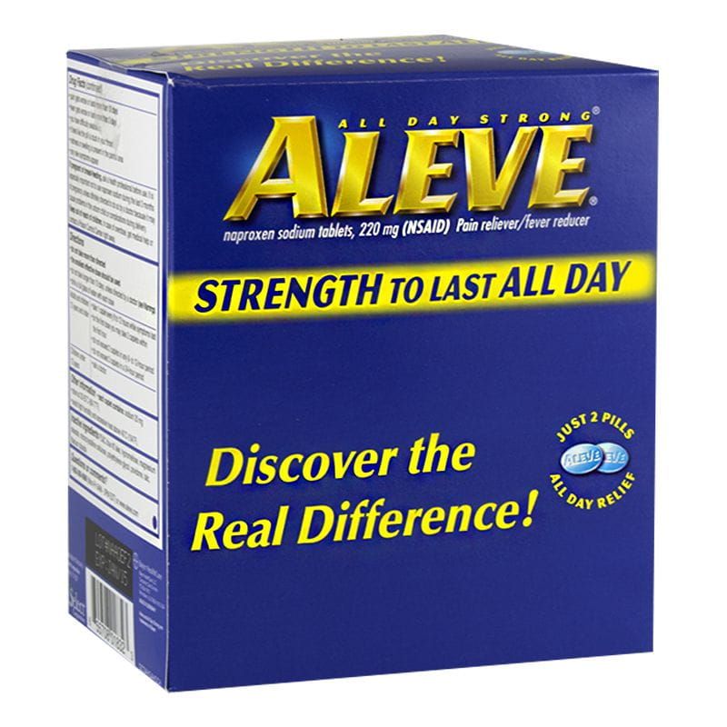 50 Pieces Aleve Pack Of 1 - Pain & Allergy Relief for Donation