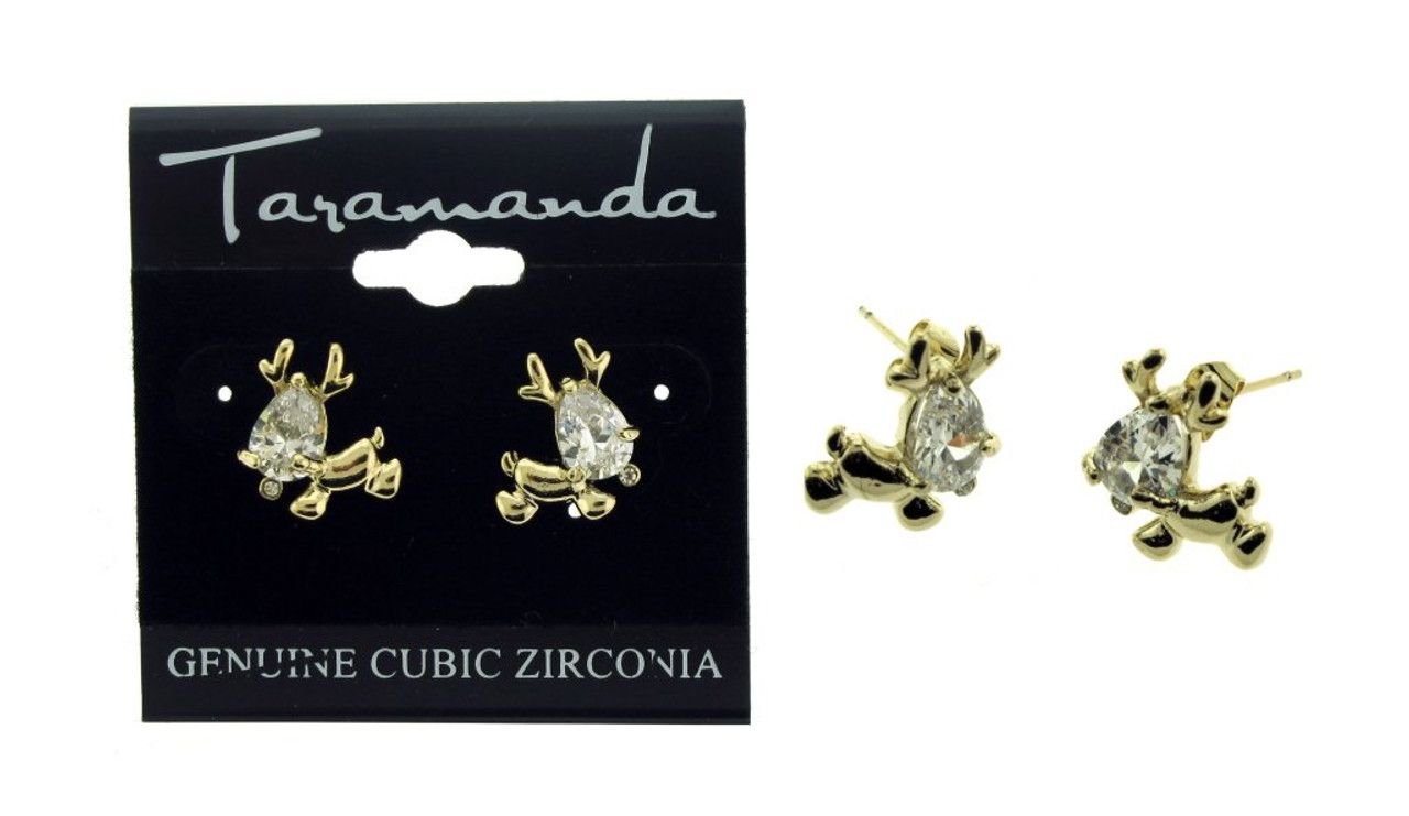 60 Wholesale Gold Tone Cubic Zirconia Dangle Earrings