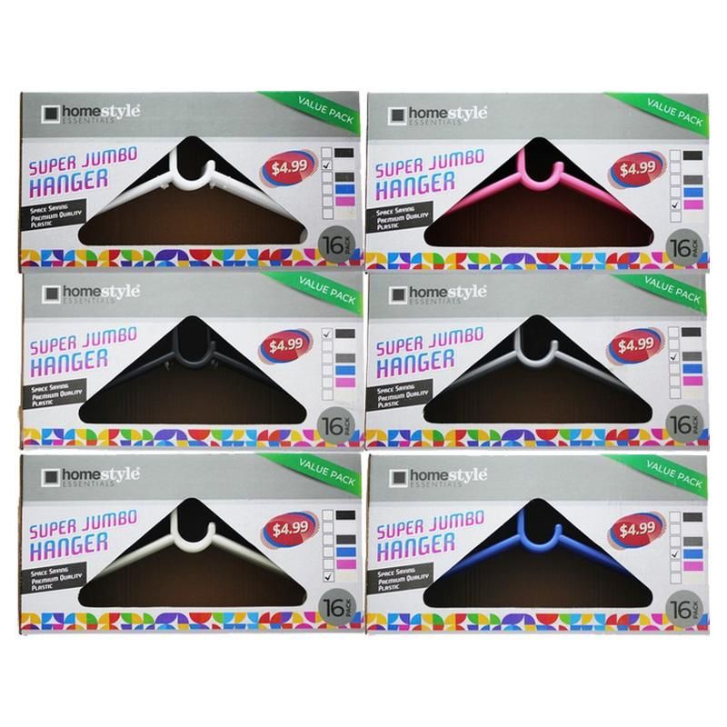16 Pieces 16 Pack Black Plastic Box Hangers - Hangers