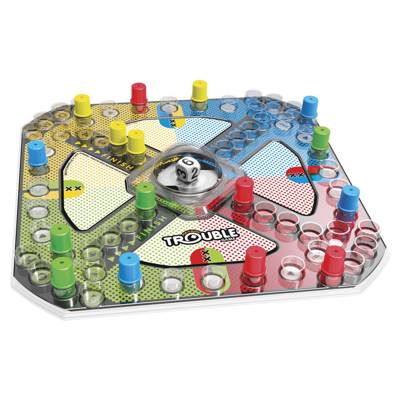 12 pieces Hasbro Trouble PoP-O-Matic Classic Board Game - Playing Cards & Dice
