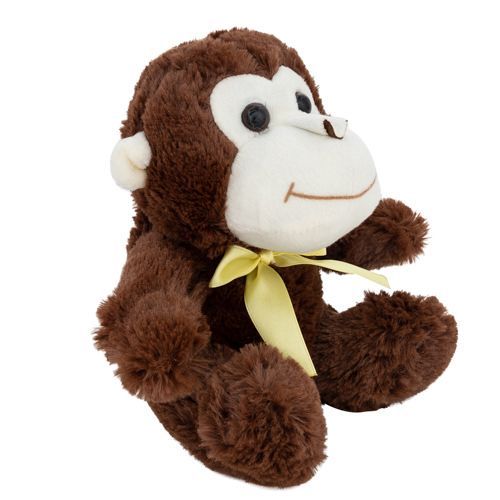 12 Pieces 7 Inch Plush Brown Monkey With Bow - Plush Toys