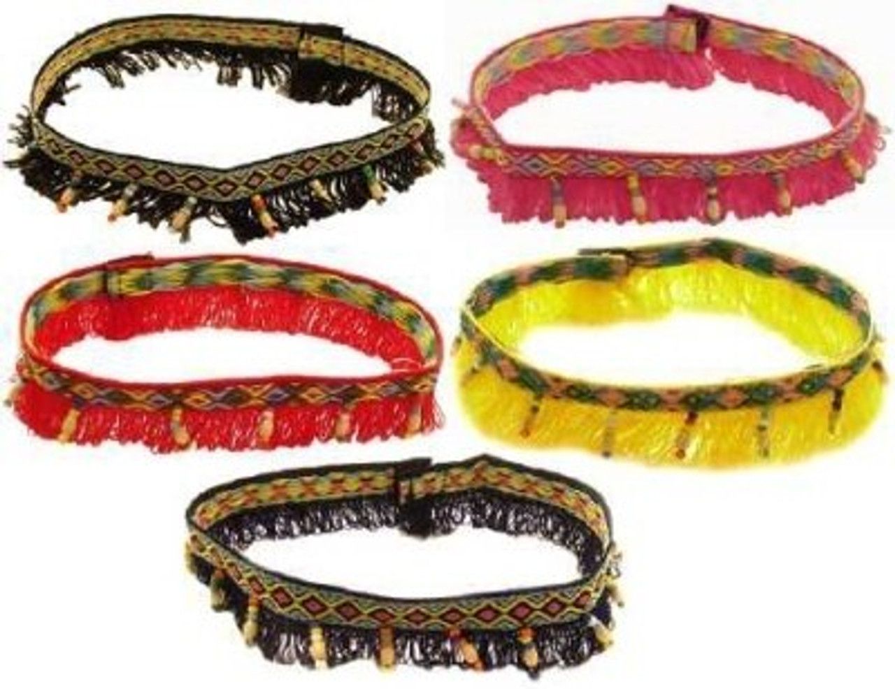 60 Wholesale Assorted Color Cloth With Embroidery And Multi Color Beads Necklace