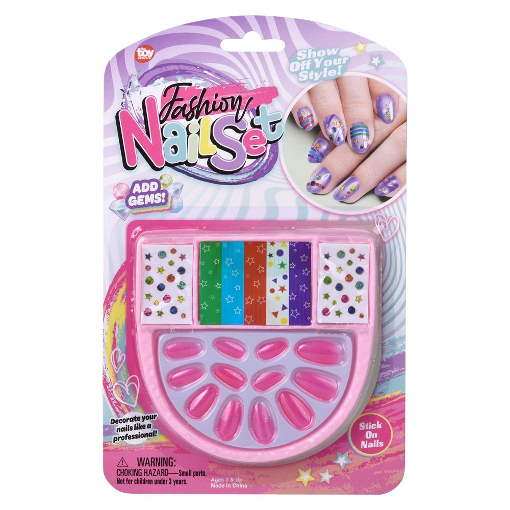 144 pieces Sparkle Adhesive Nail And Gem Set - Girls Toy Sets