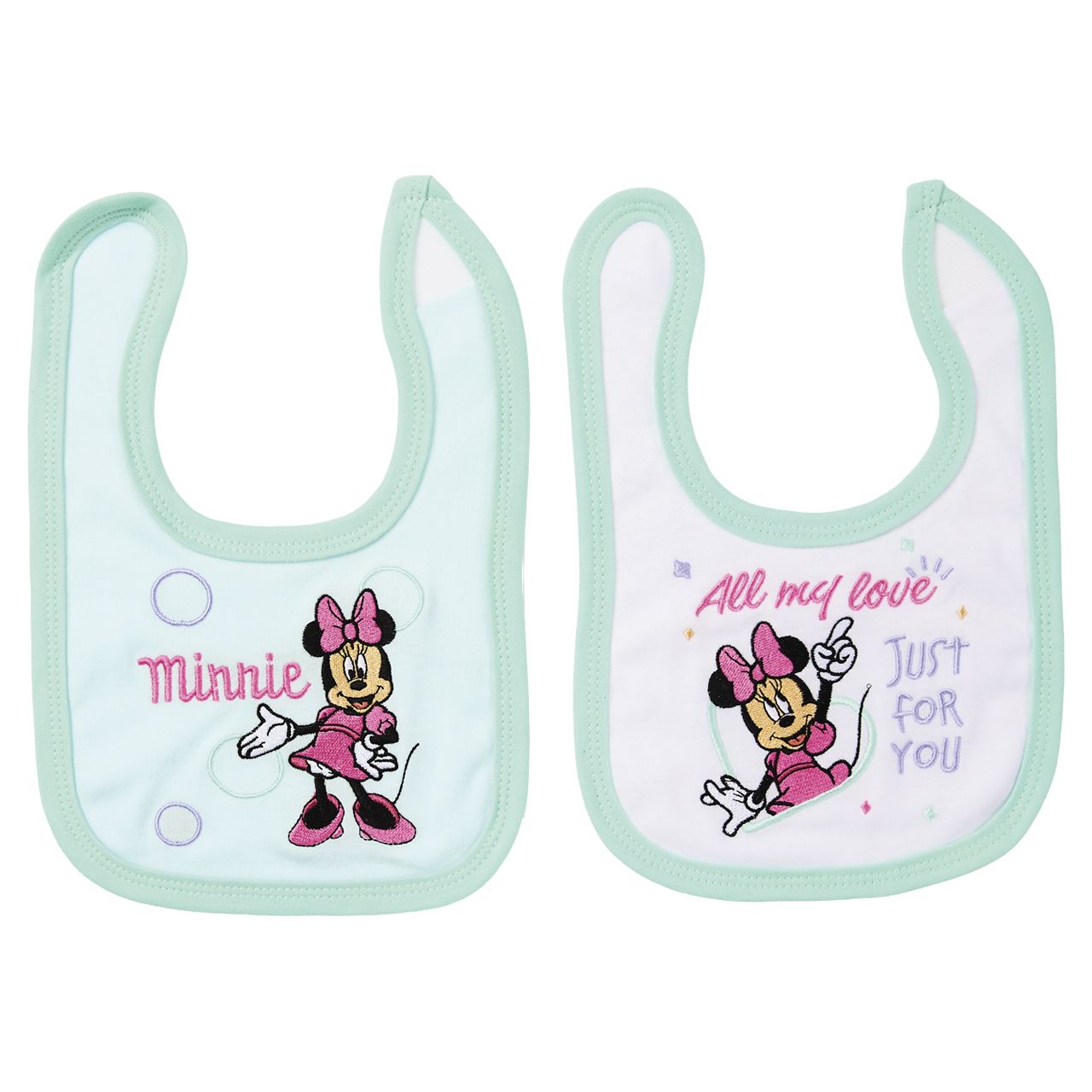 72 Wholesale 4-Piece Licensed Baby Bib Set - Minnie Mouse