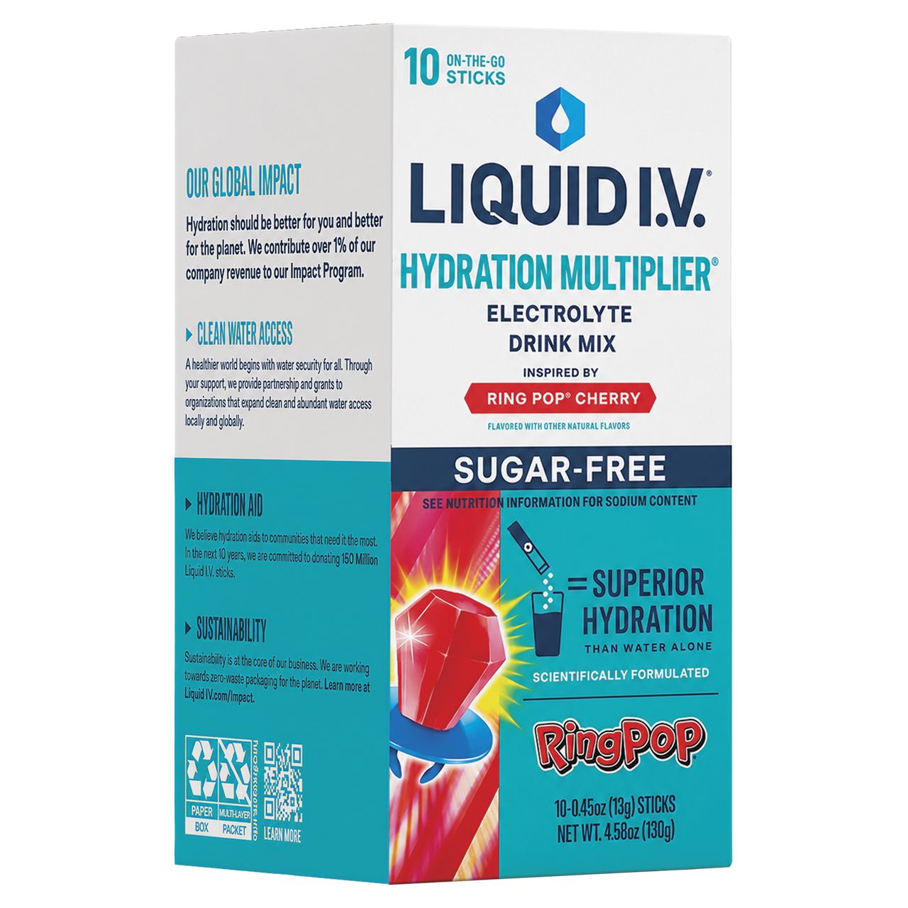 120 pieces Liquid Iv Hydration Multiplier SugaR-Free Drink Mix - Ring Pop Cherry - Food & Beverage