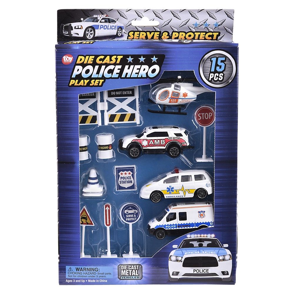 24 of 15pc DiE-Cast Police Play Set