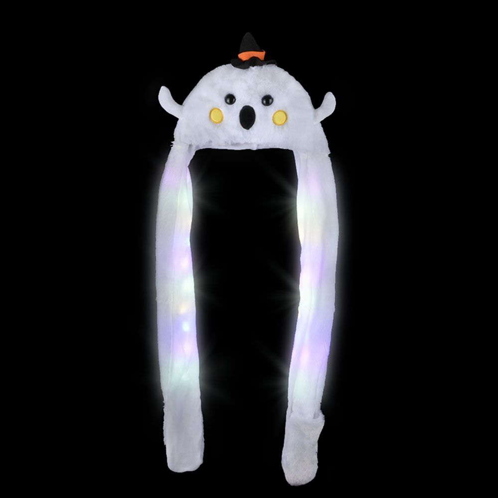 24 pieces of LighT-Up Ghost Plush Hoodie Scarf Hat 35"