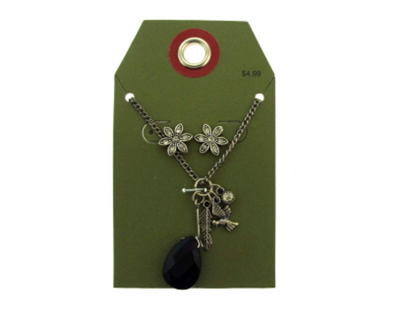 60 Wholesale Antique Style Silver Tone Necklace And Earring Set