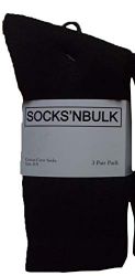 240 Wholesale Yacht & Smith Mens Athletic Crew Socks , Soft Cotton, Terry Cushion, Sock Size 10-13 Black