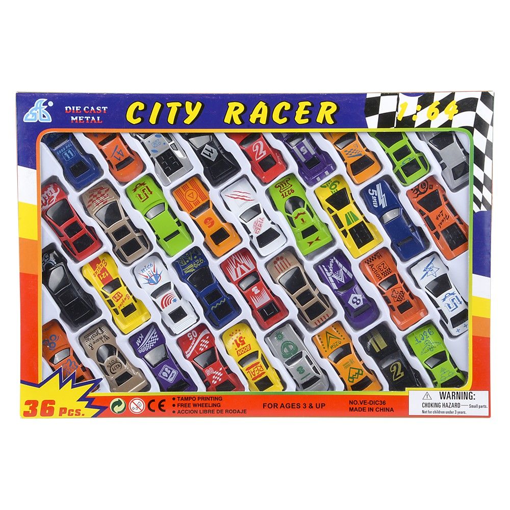24 pieces of 36pc DiE-Cast Car Set