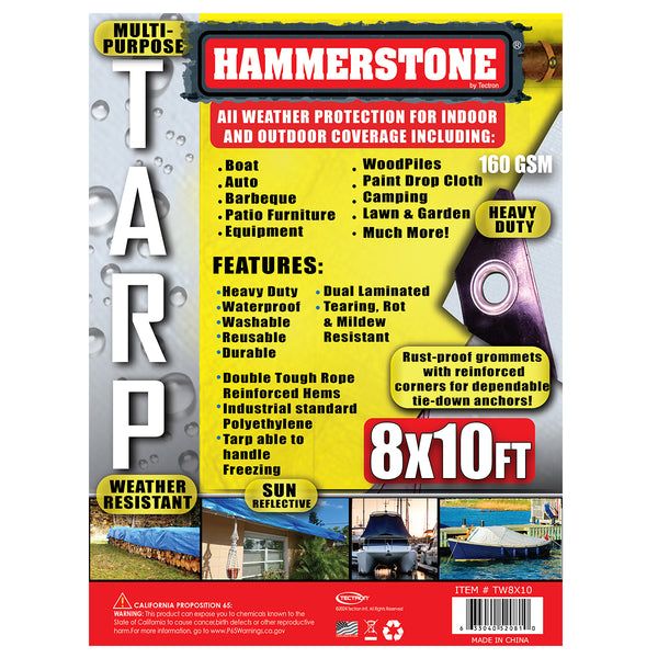 20 pieces Tarp 8 X 10 Ft White Heavy Duty 160 Gsm - Tarps