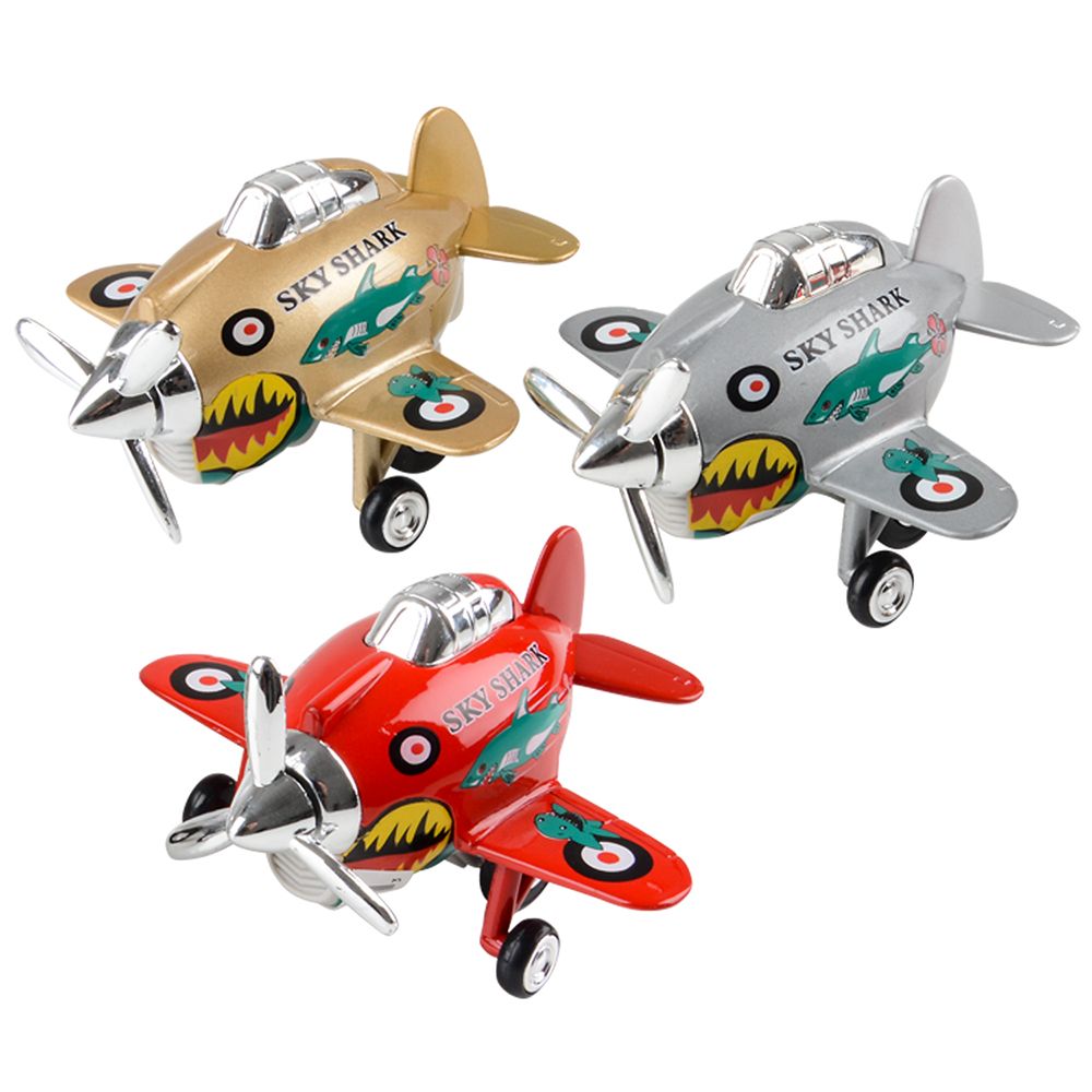 144 pieces 3.5 inch DiE-Cast Pull Back Skyshark Plane - Car, Planes, Trains & Bikes