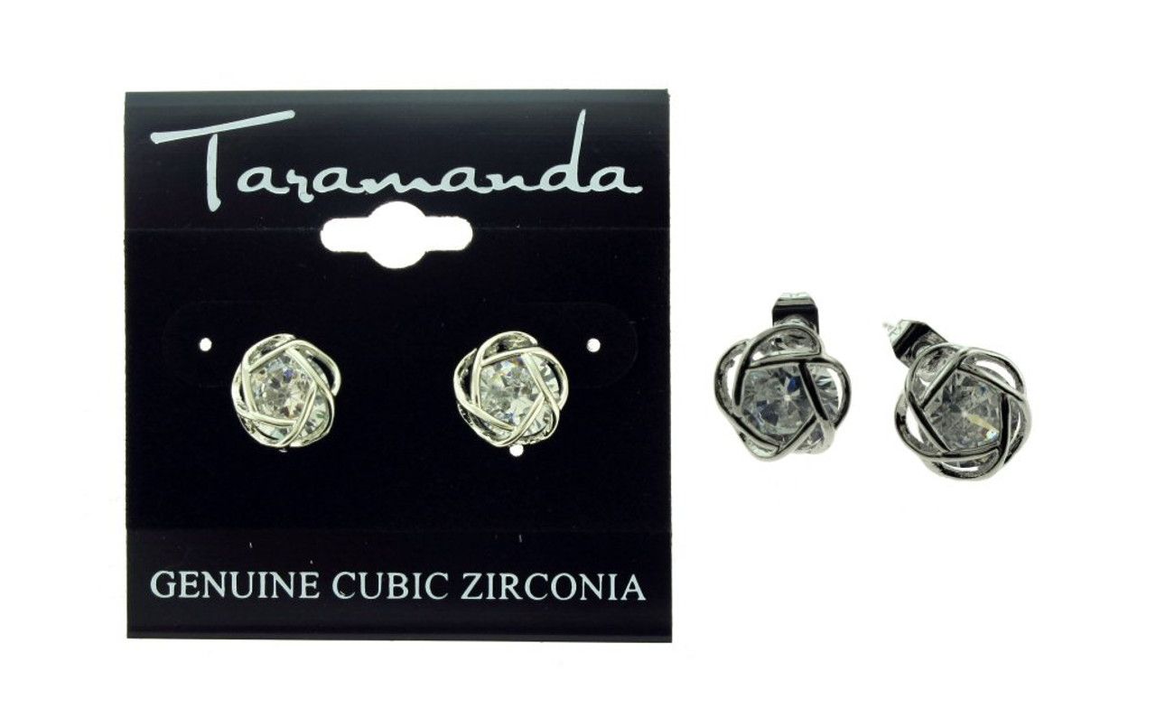 60 Wholesale Silver Tone Cubic Zirconia Stud Earrings