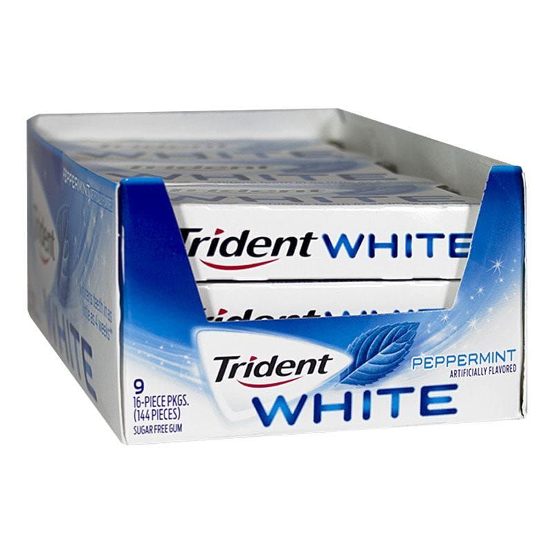 45 Wholesale Trident White Peppermint Gum - 16 Pieces