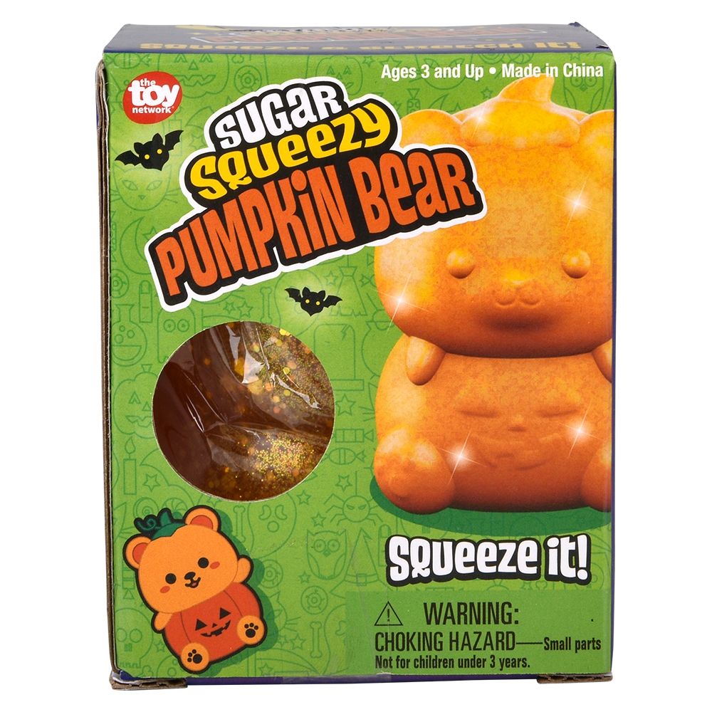 24 of Jumbo Sugar Squeezy Halloween Pumpkin Bear 4inch