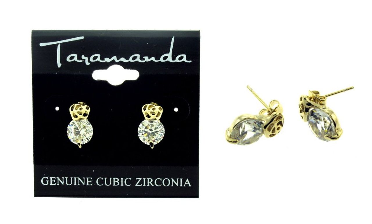 60 Wholesale Gold Tone Cubic Zirconia Stud Earrings