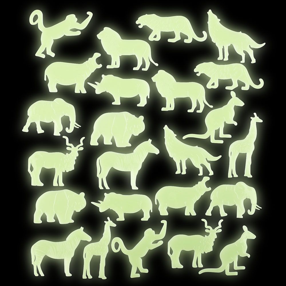 144 of Glow In Dark Animal Stickers 24ct