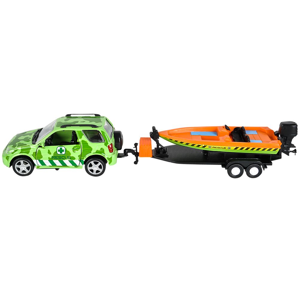 48 pieces Jungle Diecast 4 X 4 Rover And Speedboat - Car, Planes, Trains & Bikes