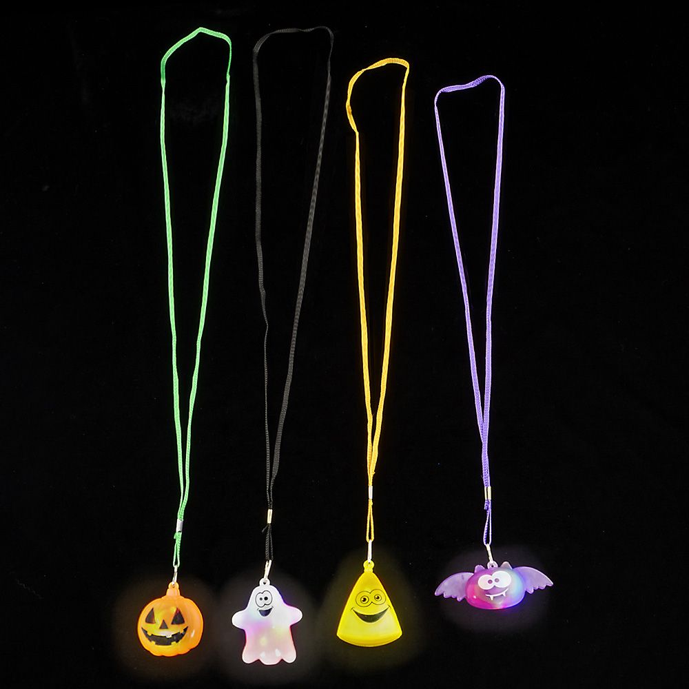 288 pieces 2" Flashing Halloween Necklace Assortment (24pc/unit) - Halloween