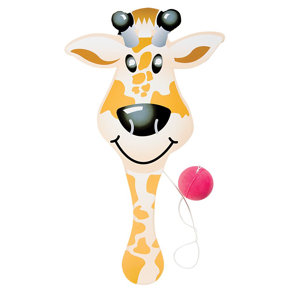 288 pieces 9" Zoo Animal Paddle Ball - Balls