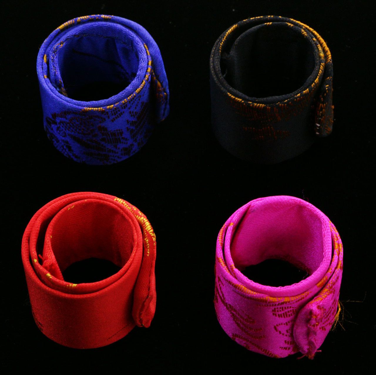 60 Wholesale Oriental Brocade Slap Bracelets,