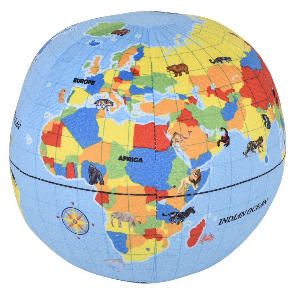 12 pieces 8 Inch Plush Printed Globe Ball - Plush Toys