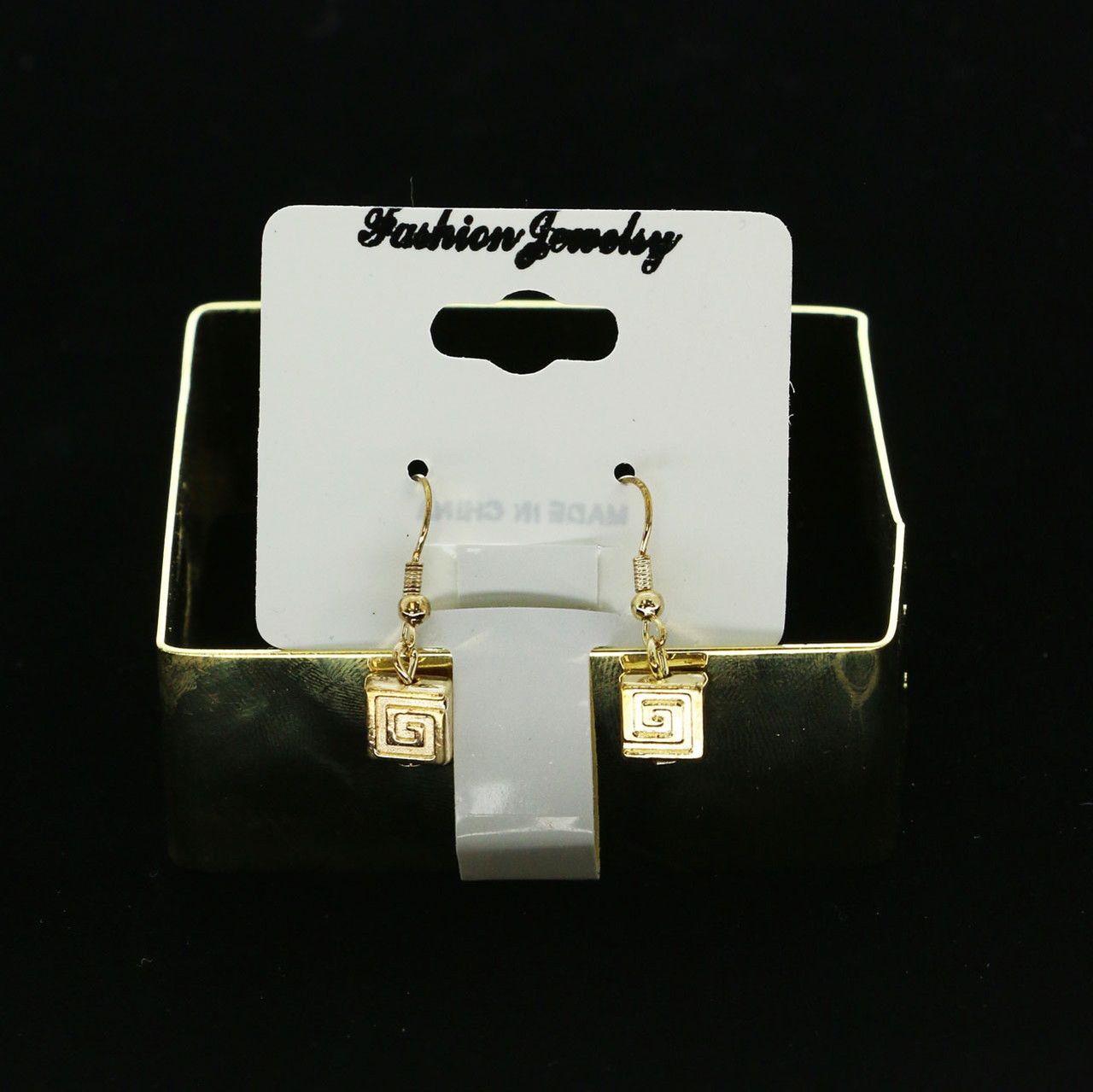 60 Wholesale Goldtone Square Bangle Bracelets, With Hook Earrings