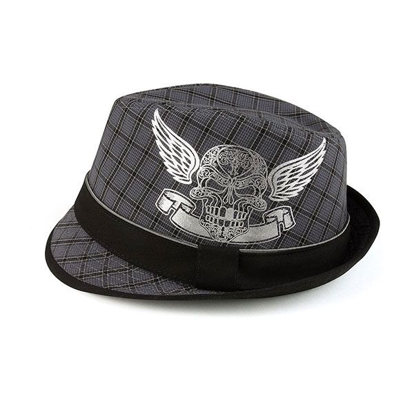 24 Pieces Plaid Fedora Hat BLK-GRY-M - Fedoras, Driver Caps & Visor