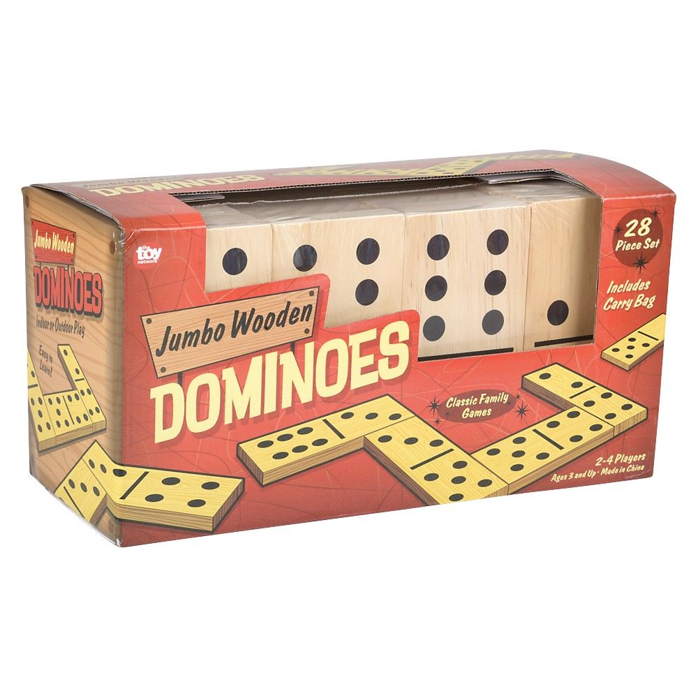 4 pieces 6" Jumbo Wooden Dominoes Set - Dominoes & Chess