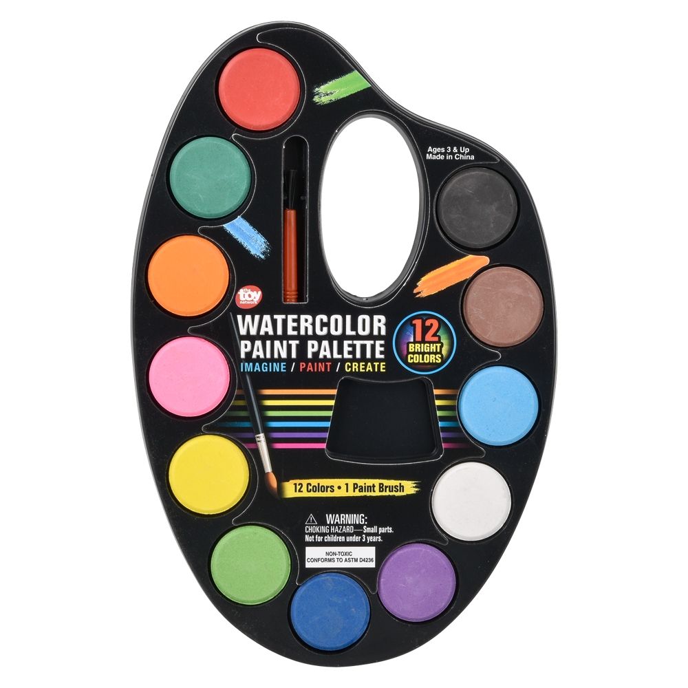 72 pieces 12 Color Water Paint Palette 9.5 inch - Paint, Brushes & Finger Paint