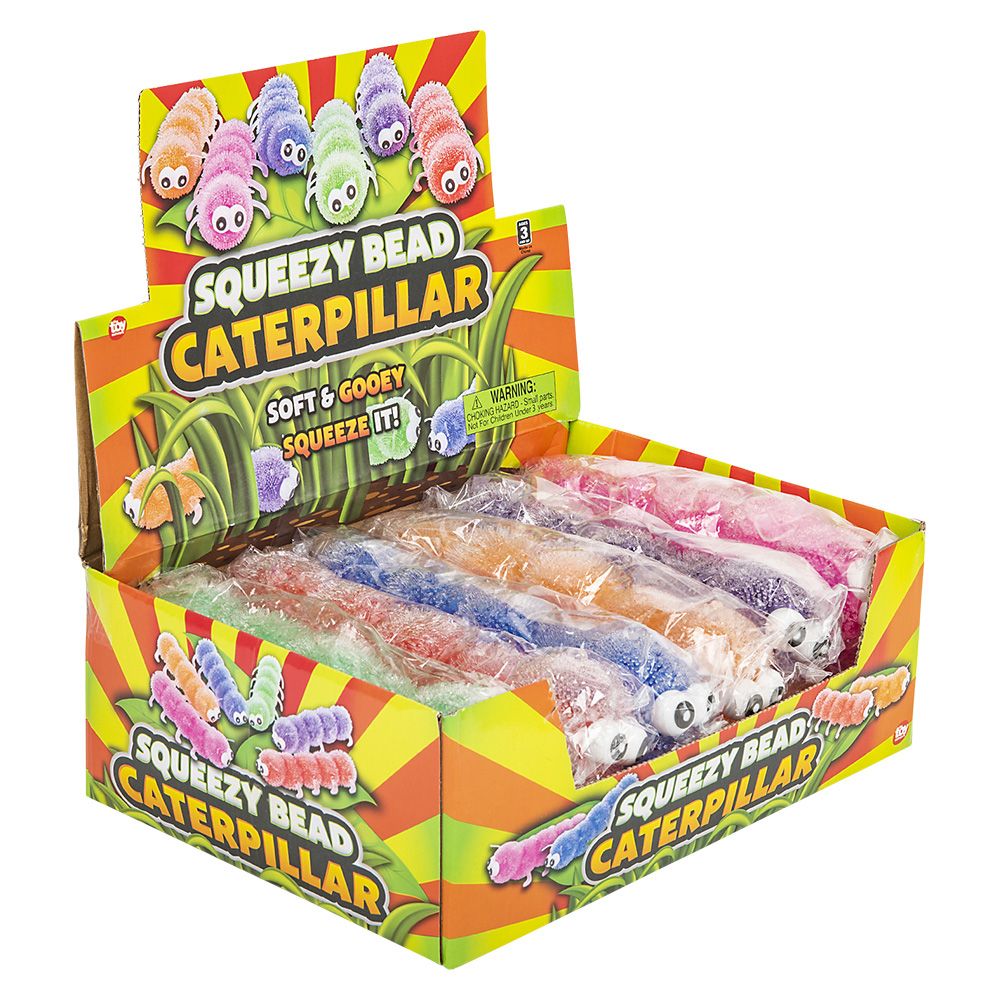 48 pieces 9 inch Squeezy Bead Caterpillar - Slime & Squishees