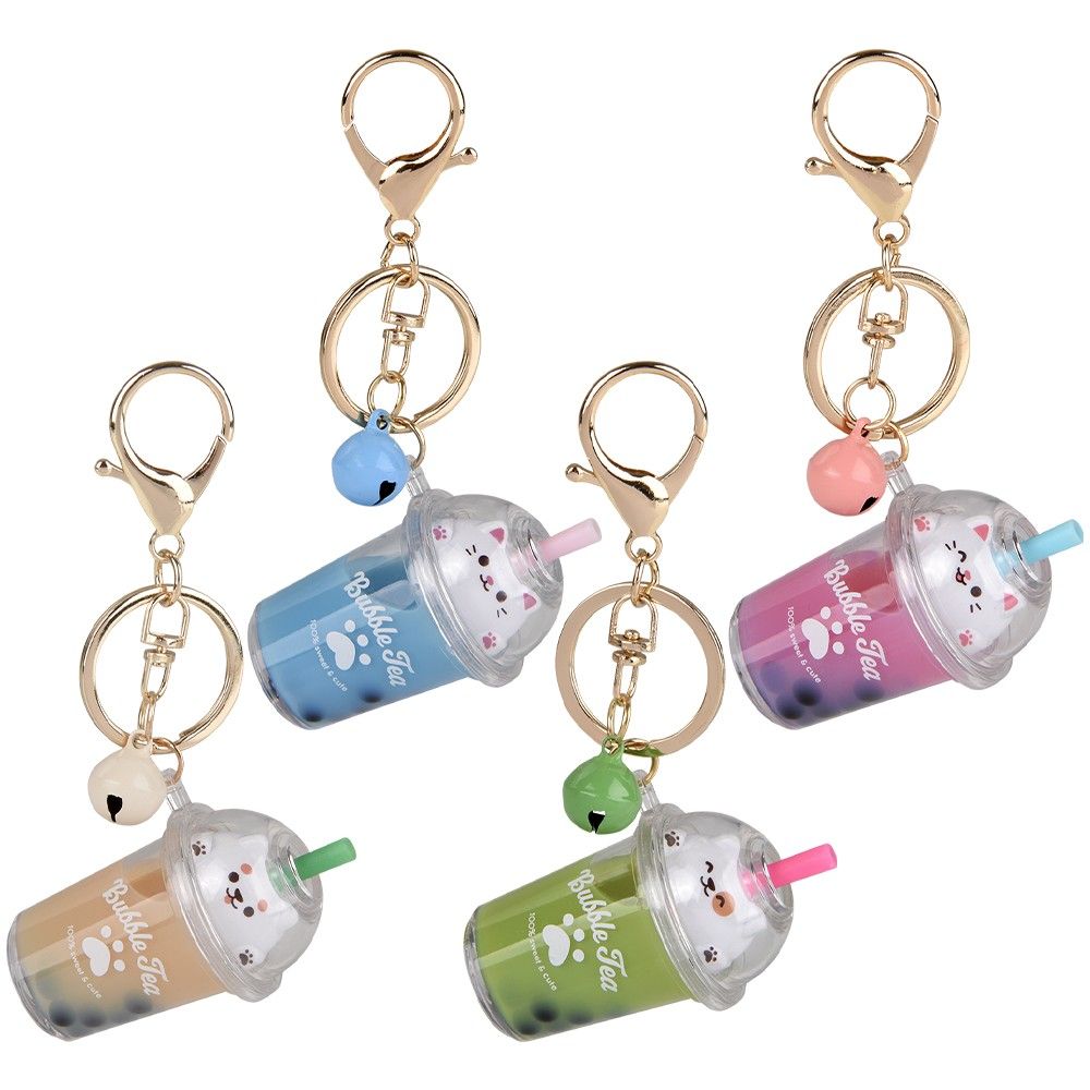 288 pieces 2.5" Kawaii Animal Bubble Tea Liquid Clip on - Key Chains