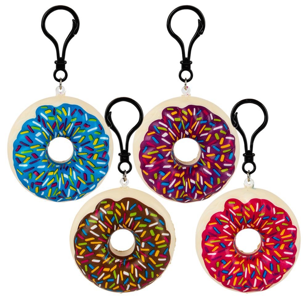 288 pieces 2.75" Squish Donut Backpack Clip 24pcs/display - Slime & Squishees