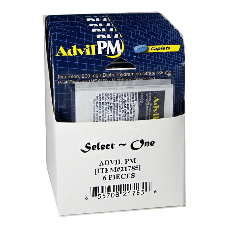 24 Pieces Travel Size Advil Pm Card Of 4 - Pain & Allergy Relief for Donation