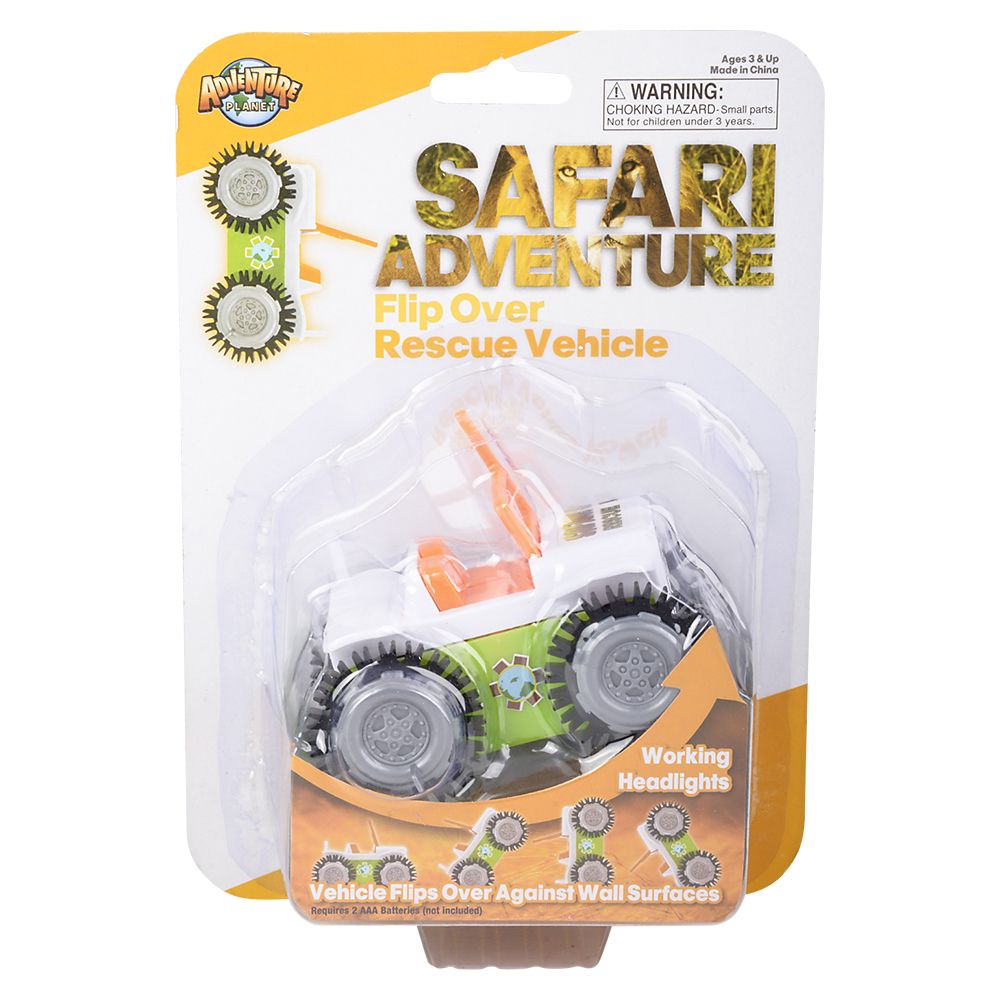 24 pieces 3.75" Safari Rescue Flip Truck - Car, Planes, Trains & Bikes