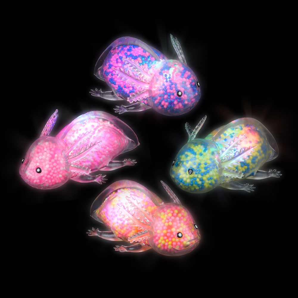 144 pieces LighT-Up Squeezy Bead Axolotl 3.5" 12ct - Slime & Squishees
