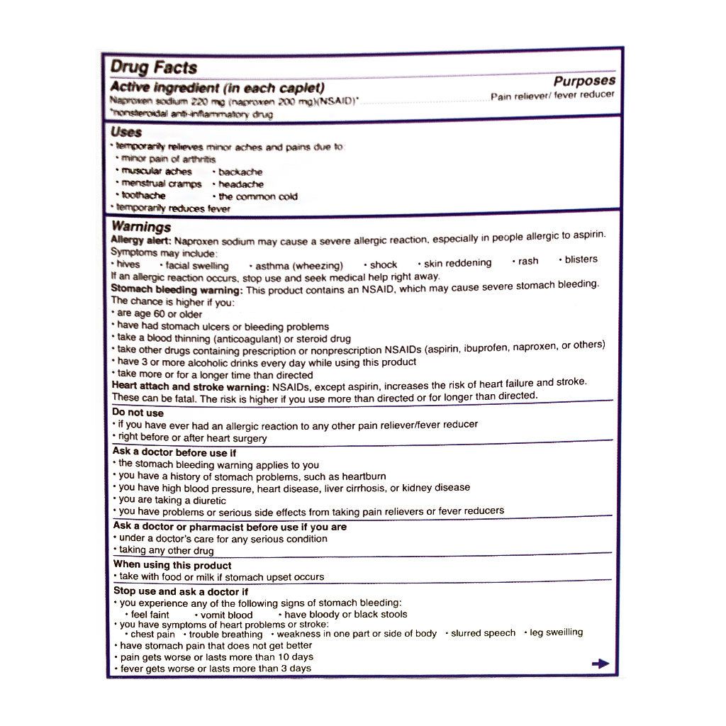 50 Pieces Aleve Pack Of 1 - Pain & Allergy Relief for Donation