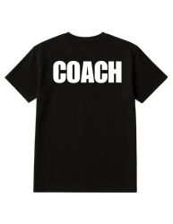 12 Wholesale Black Coach T-Shirt Size S, Cotton Blend Printed In Usa For Sports & Team Leaders